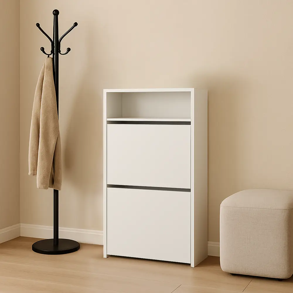 Шкаф для обуви 50x90x17.3 см 2 ящика ЛДСП цвет белый Santreyd STLM-2056112