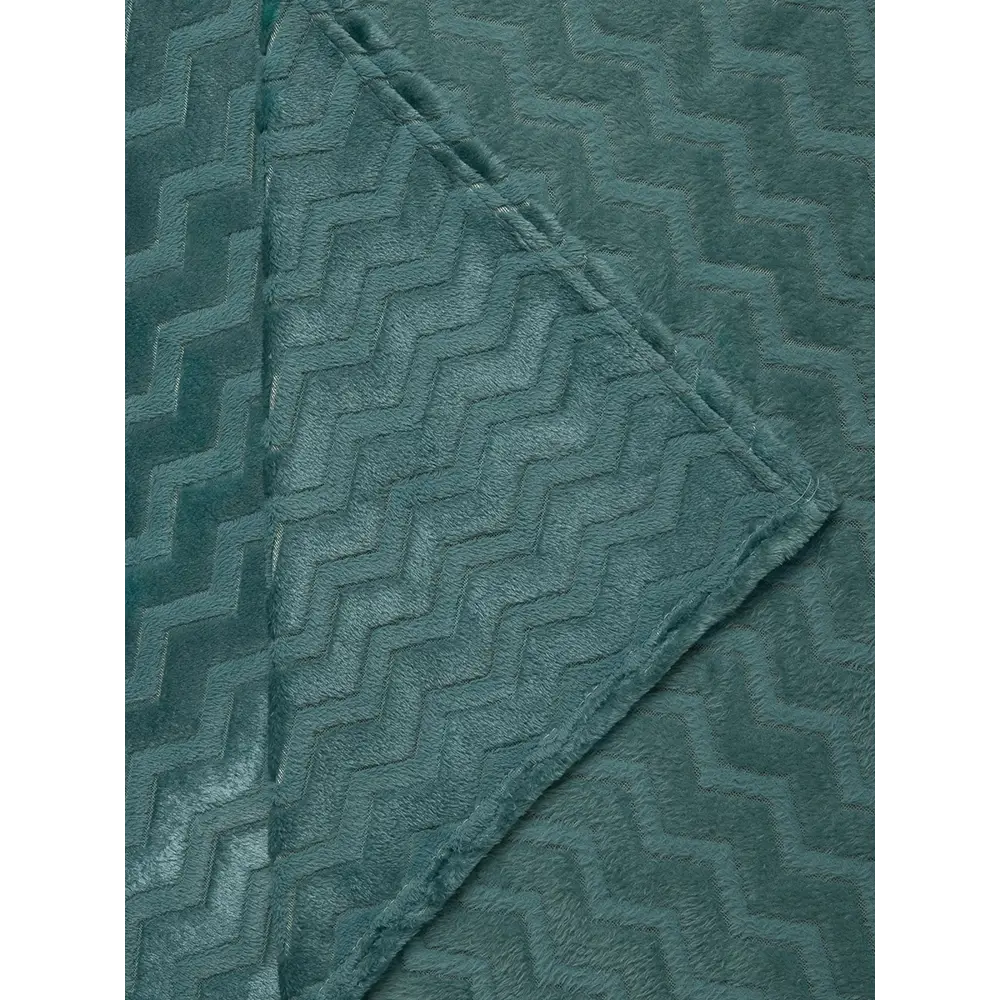 Плед Зигзаг 200x220 см фланель цвет бирюзовый 89449325 STLM-2012402 TEXREPUBLIC - Вид №1