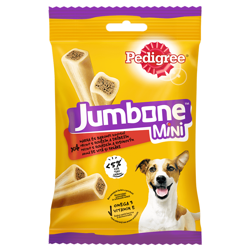 ПР0054116 Лакомство для собак Jumbone Mini говядина и домашняя птица 160г PEDIGREE 