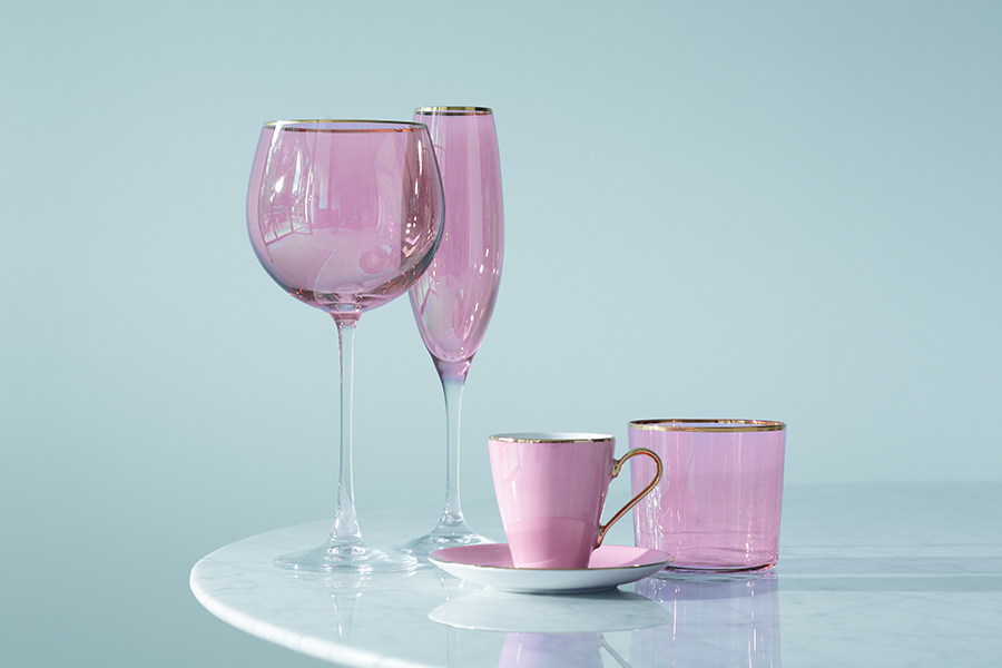 Набор из 2 круглых бокалов 525 мл розовый Sorbet LSA INTERNATIONAL SORBET 00-3863174 Прозрачный;розовый  - Вид №1