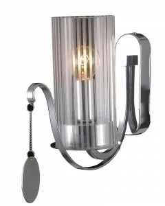 Бра со стеклянным плафоном дымчатое "Илис" 3303/1W-CR-SNS-CL LUMIEN HALL ИЛИС 00-3929716 Прозрачный;серебро