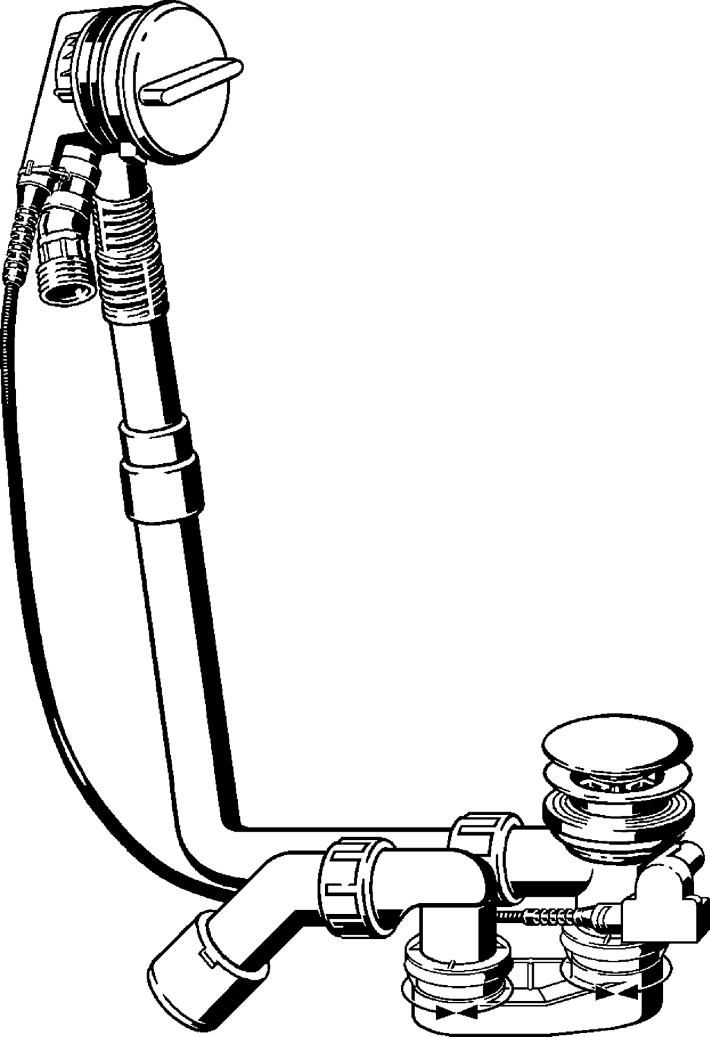 Канализационная арматура  Сифоны для ванн и душевых поддонов  Multiplex Trio VIEGA 727 703 Модель 6161.51 Santreyd  - Вид №1