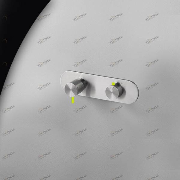 Термостат для душа матовая сталь с зеленой ручкой Toki Radomonte TKI53SCIL23