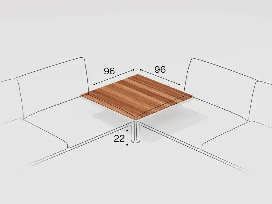Низкий стол из тикового дерева FAST Roè ARCH-00134508 - Вид №3