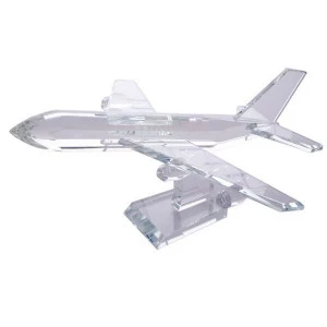 Статуэтка декоративная стеклянная прозрачная "Самолет" UNICO  255339 Прозрачный
