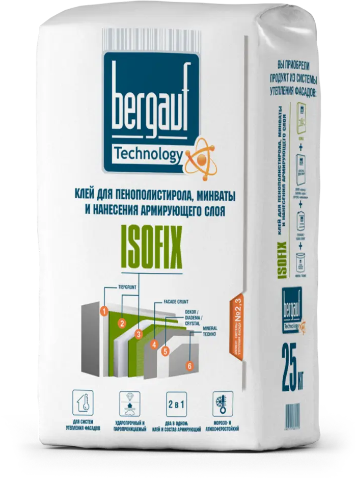 12984924 Клей для теплоизоляции Bergauf Isofix 25 кг STLM-0002636