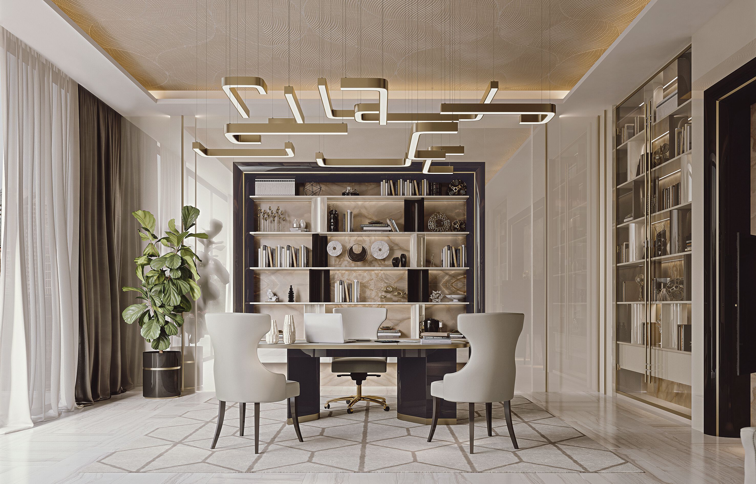 Кожаный стул с высокой спинкой Bizzotto Italia Atmosphera ARCH-00146115 - Вид №2