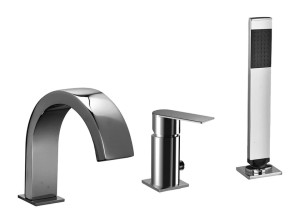 Смеситель для ванны с 3 отверстиями и ручным душем