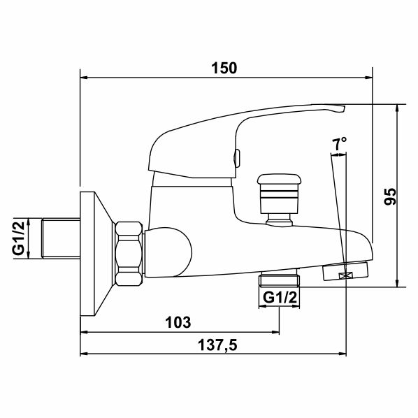 35-05 STROY  Смеситель для ванны  ARGO kran 3505stroy - Вид №1