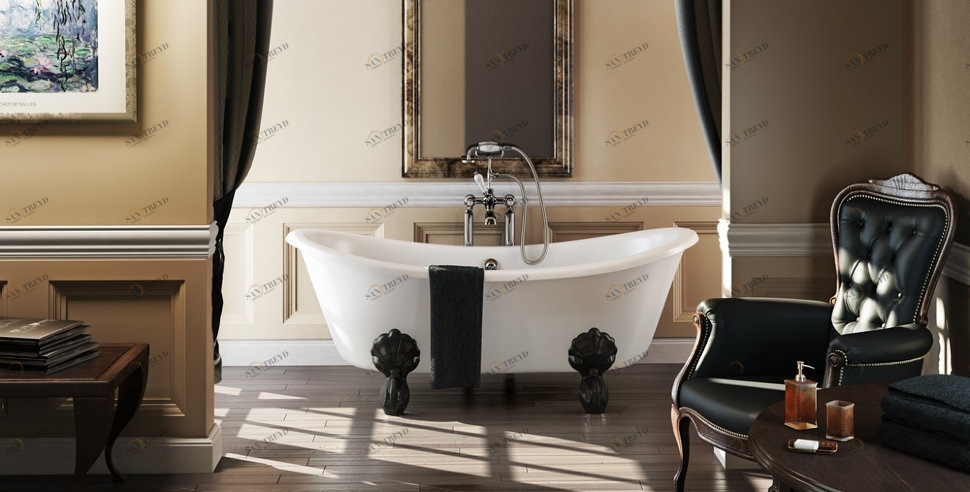 Ванна акриловая Bateau двусторонняя с ножками E10 BLA Bateau Burlington T10F, E10 BLA