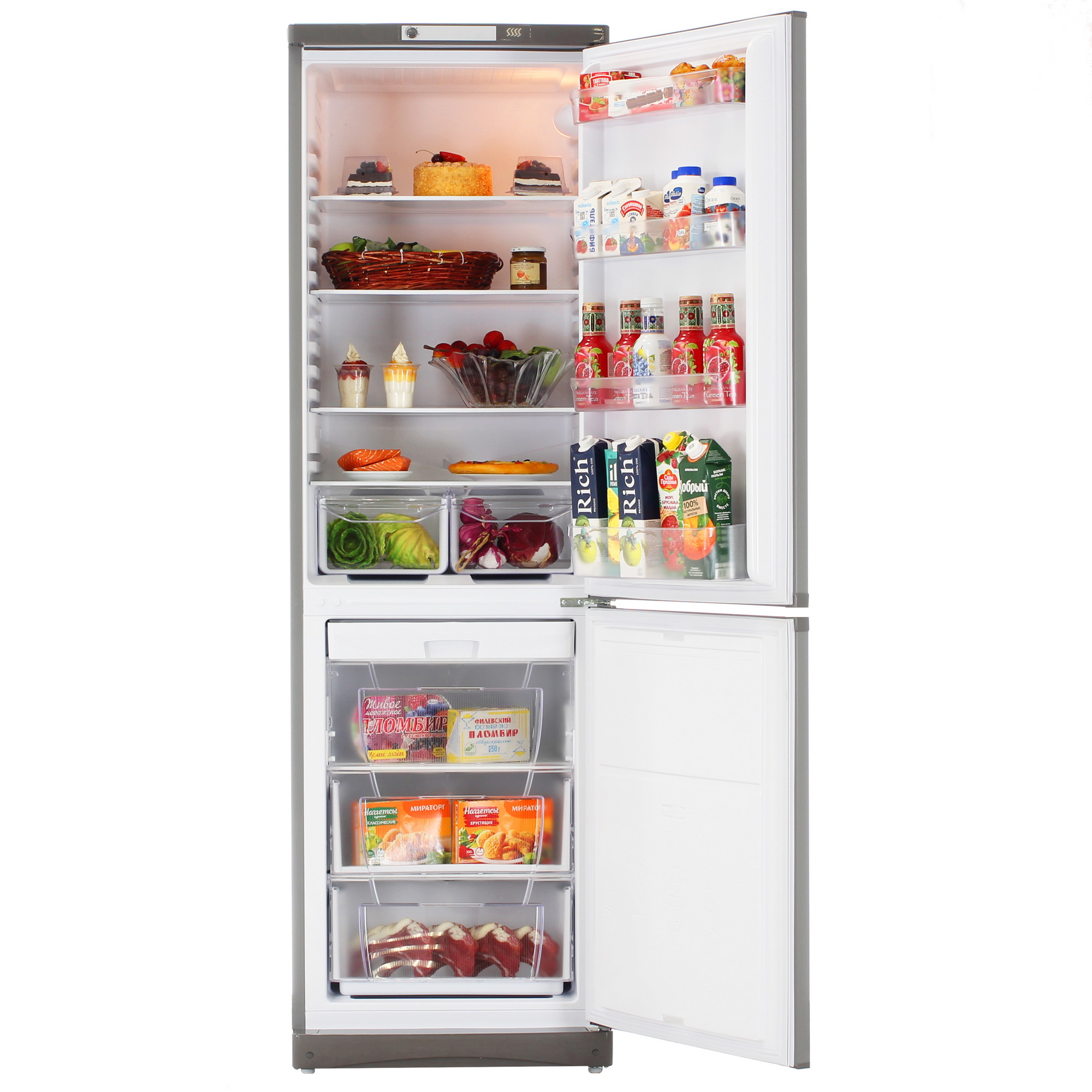 9283676 Холодильник с морозильником   Indesit ES 20 GA серебристый STDN-0073450 - Вид №5