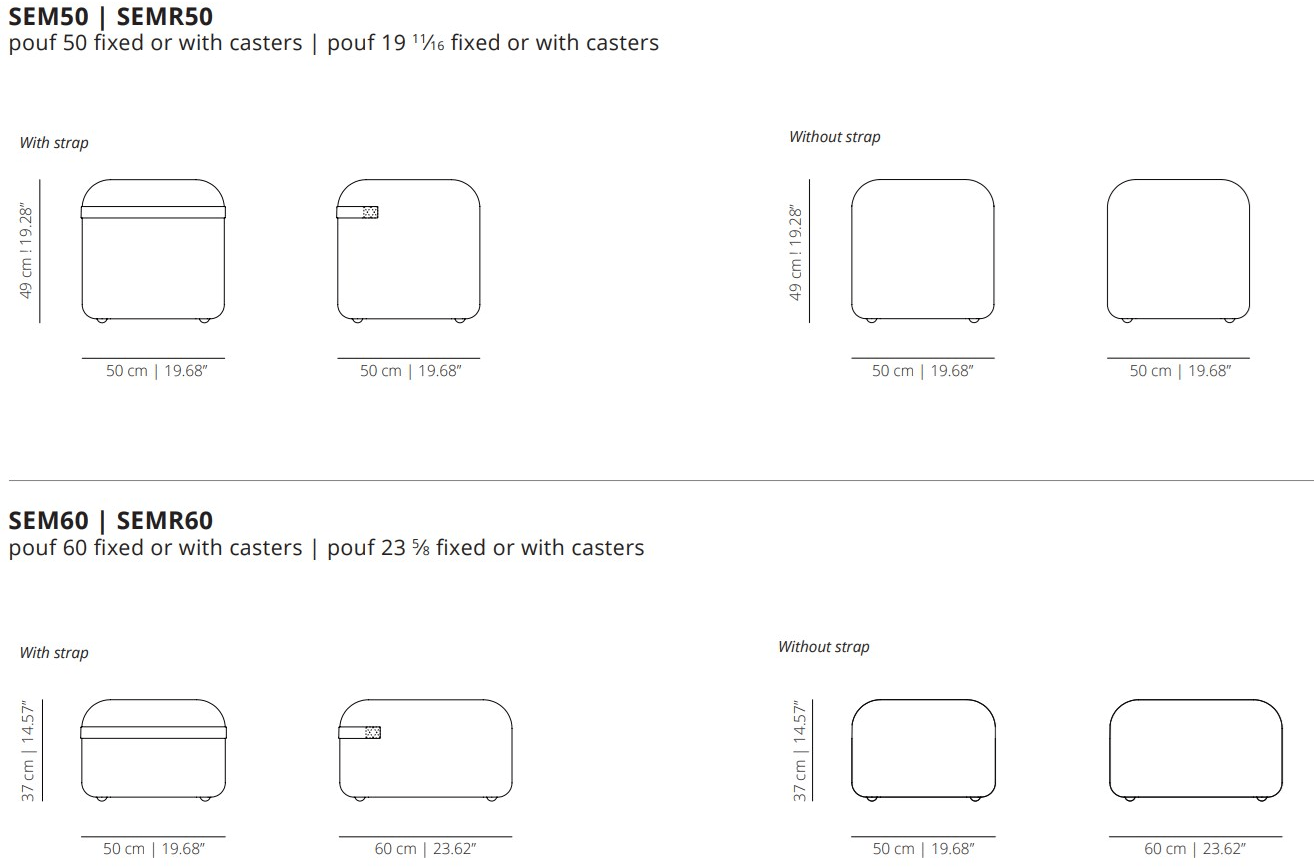Viccarbe Пуф из ткани на колесиках Season Sem50/60 - semr50/60 - Вид №16