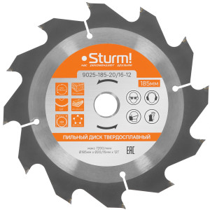 Диск пильный Sturm! 9025-185-20/16-12 9935664