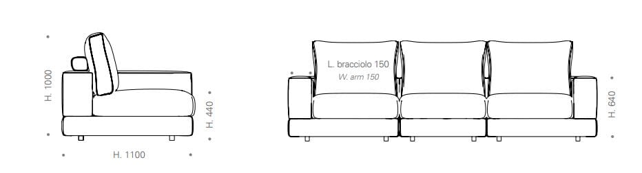 Угловой диван из ткани Kico Living Complements ARCH-00115212 - Вид №2