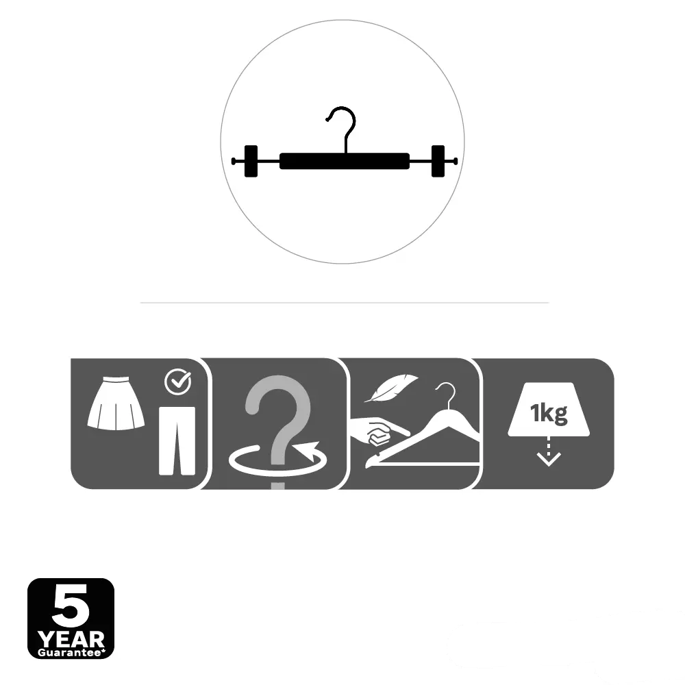 Плечики для одежды KONSENSA с зажимом 34 см дерево/металл цвет черный Плечики с зажимом STLM-2146951 - Вид №8