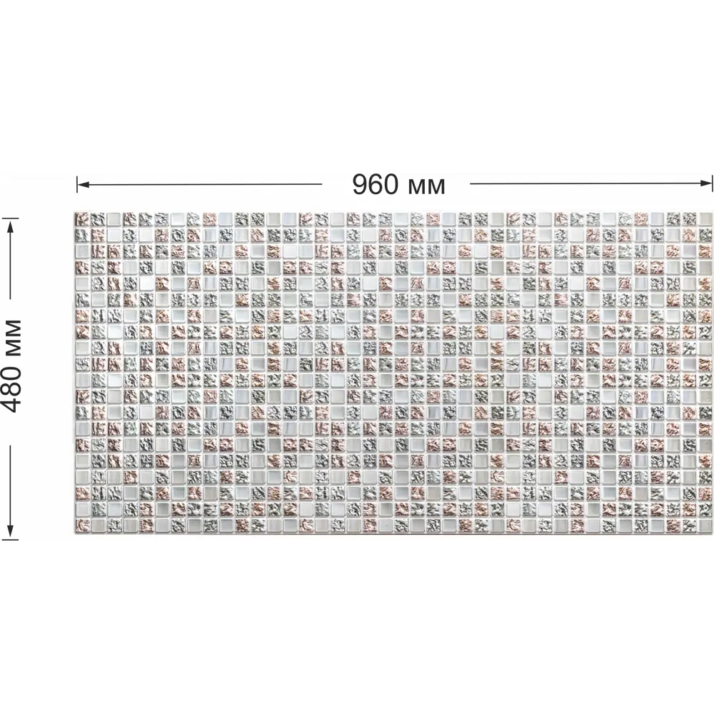 Панель ПВХ Мозаика Коллаж серый 3x960x480 мм 0.46 м² Santreyd STLM-2163651 - Вид №3