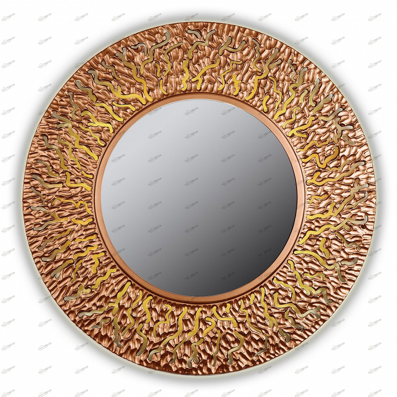 Зеркало круглое настенное бронза CORAL IN SHAPE CORAL 00-3860092 Бронза