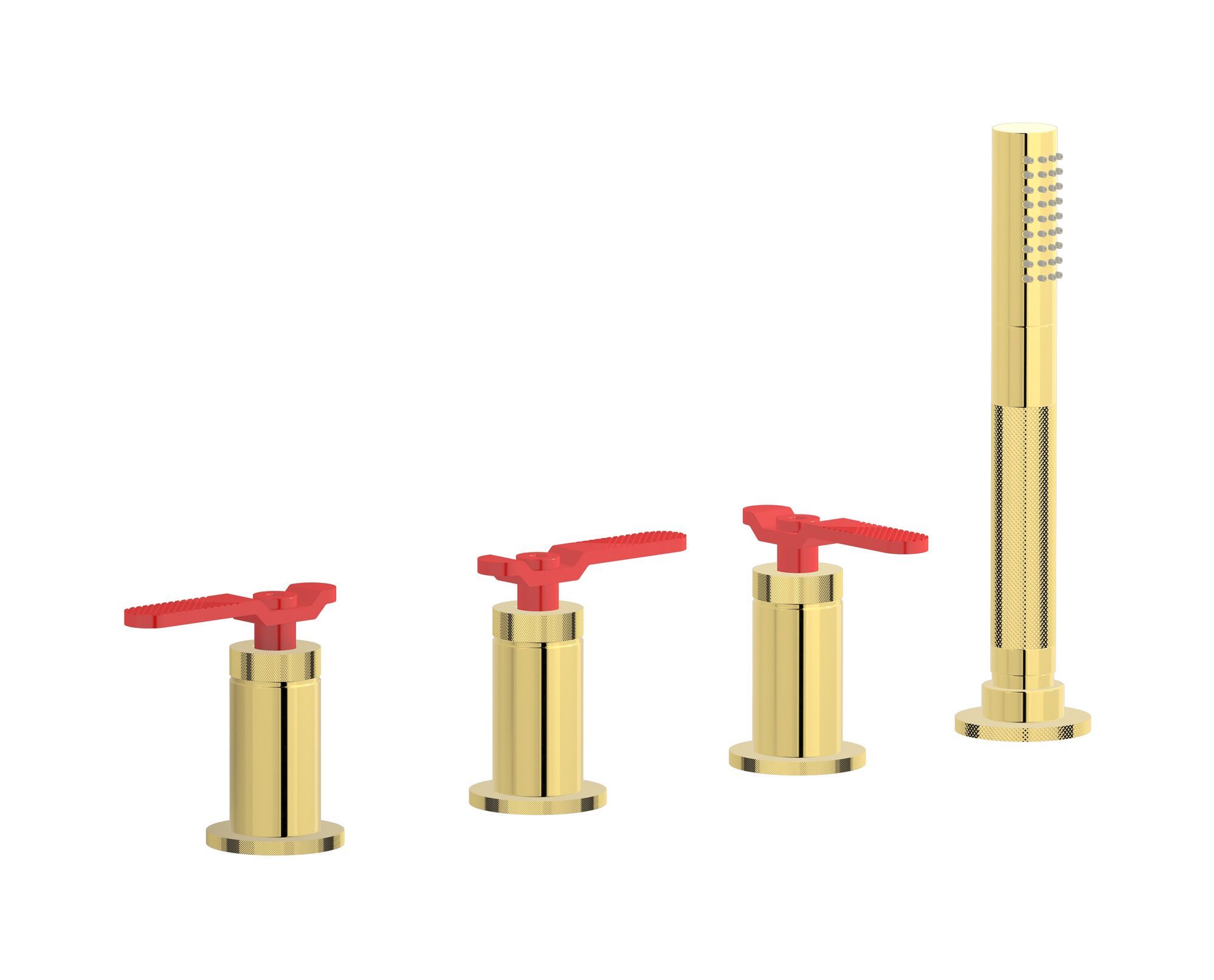 Встраиваемый смеситель для ванны с 4 отверстиями и ручным душем IB Bold ARCH-00081508 - Вид №17