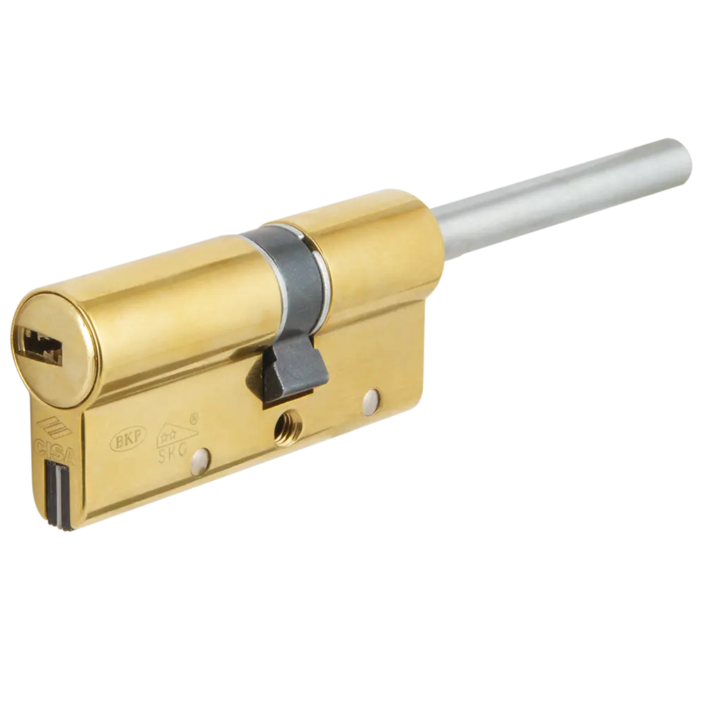 Цилиндр Cisa AP4S 0P3S7-90.66, 45x10x25 мм, ключ/шток, цвет латунь, без вертушки STLM-2066227