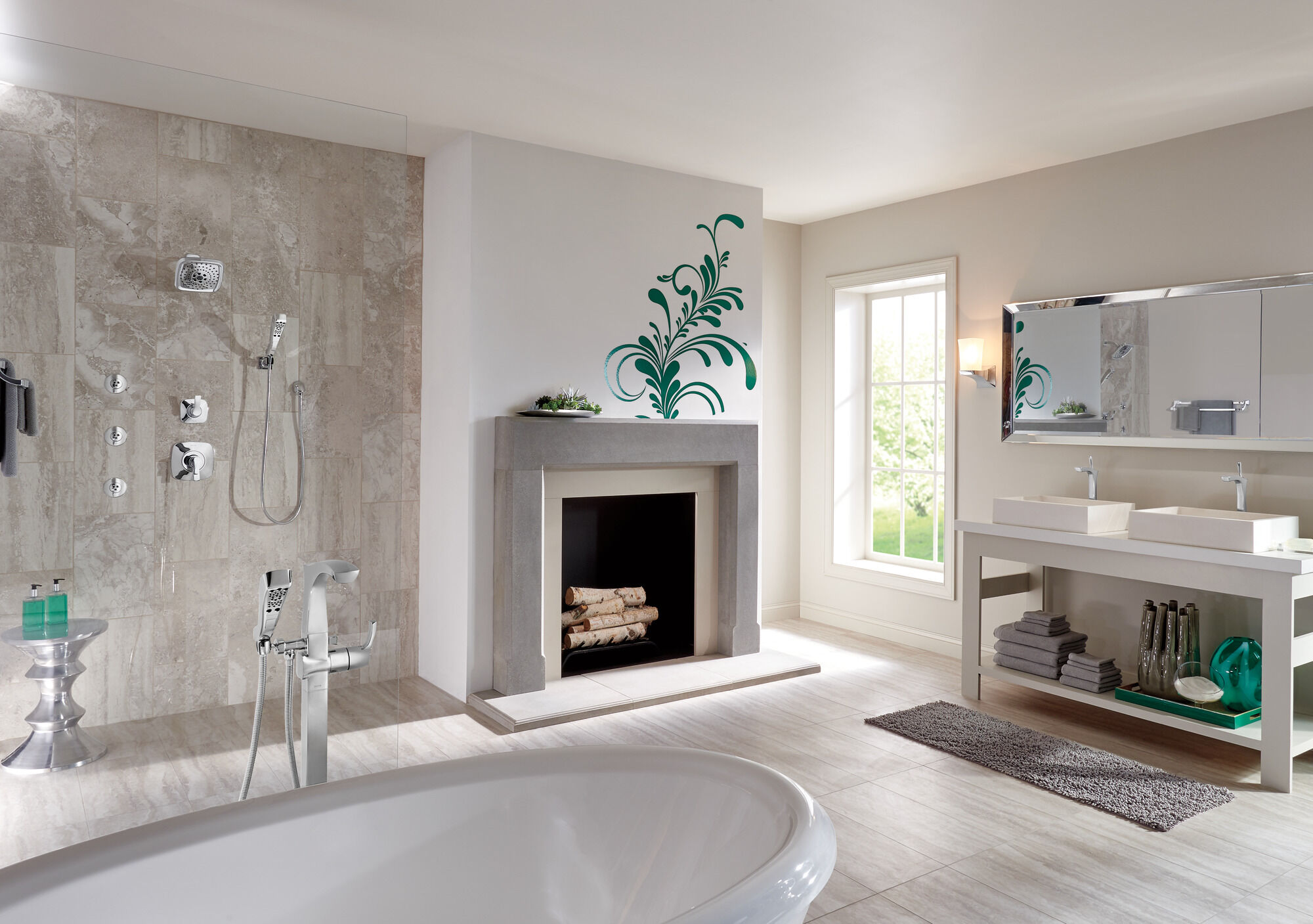 55552-SS H2Okinetic® Ручной душ с 4 настройками для настенного монтажа Delta Faucet Universal Showering Нержавеющая сталь  - Вид №6