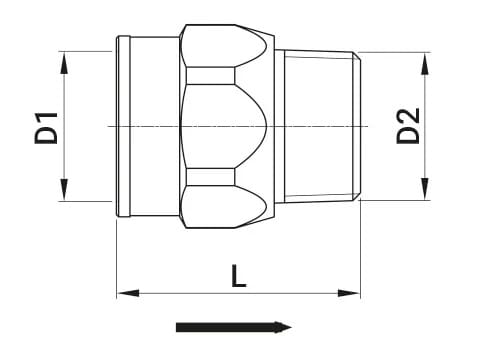 Соединение GST® версия с наружной / внутренней резьбой"вниз" TECO ARCH-00113516 - Вид №2