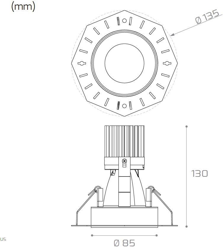 Круглый встраиваемый светодиодный точечный светильник Santreyd sun-id-1377253 - Вид №2