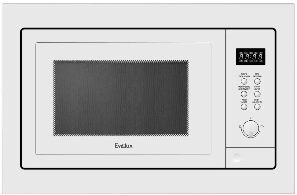 91122202 Встраиваемая микроволновая печь Evelux Mw 25 w 25 л 59.5x46x40 см цвет белый STLM-0880036