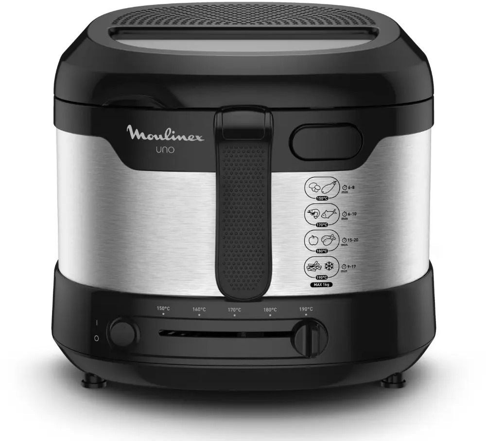 91352226 Электрическая фритюрница Moulinex AF215D10 1.8 л цвет черный/серебристый STLM-0872920