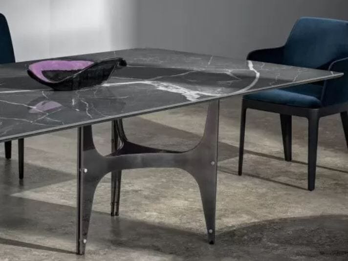 Прямоугольный обеденный стол из нержавеющей стали и SuperMarmo Bontempi Casa UNIVERSE ARCH-00010027 - Вид №1