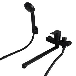 Смеситель для ванны ESKO черный с лейкой и шлангом 89409223