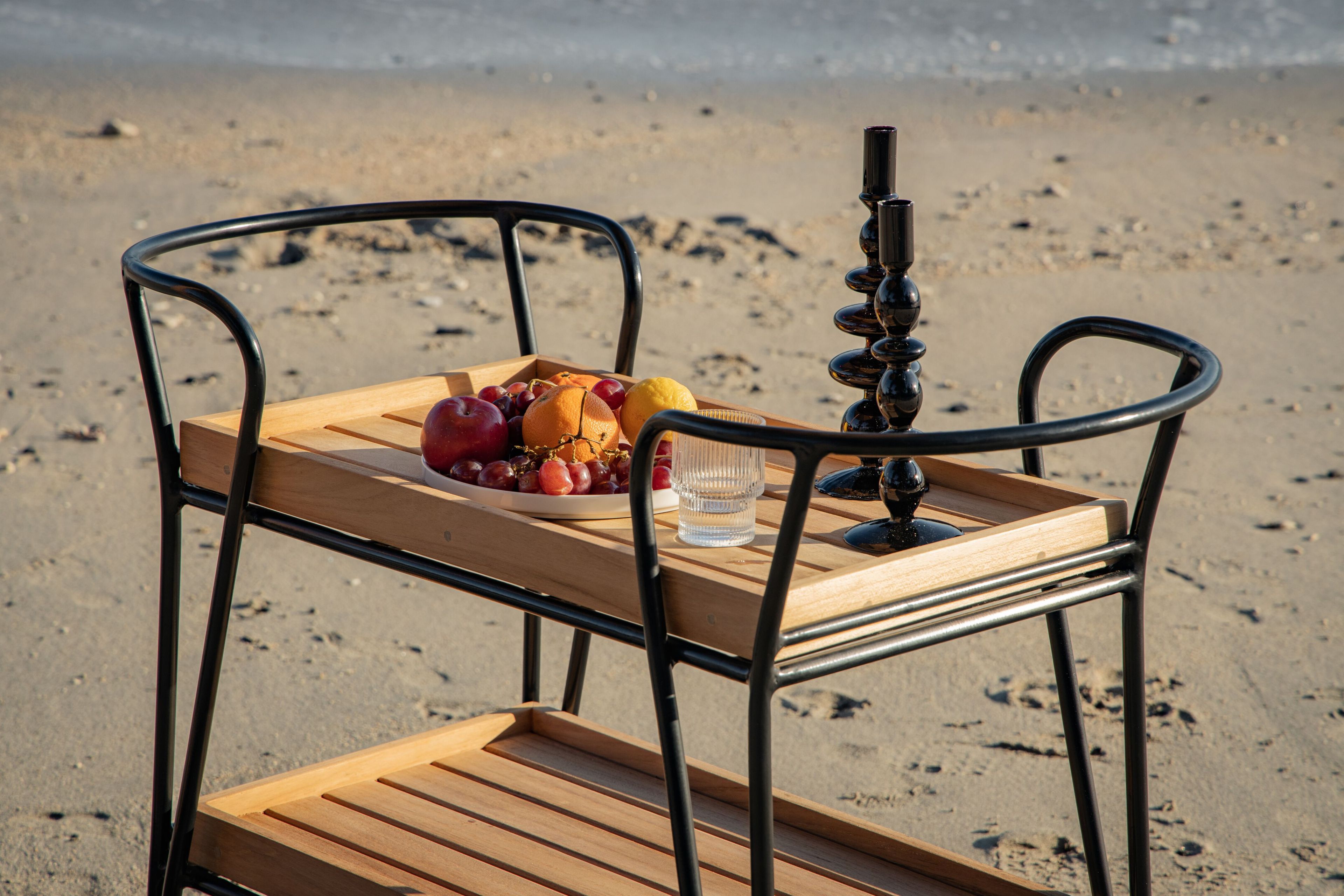 Алюминиевая и тиковая садовая тележка для еды cbdesign Lodz ARCH-00105183 - Вид №1