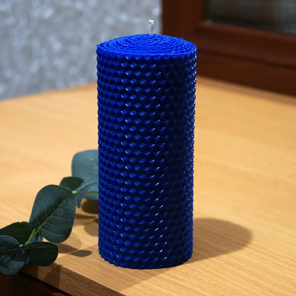 Свеча вощинная цилиндр синяя 6x13 см EVIS STLM-2089583 - Вид №3