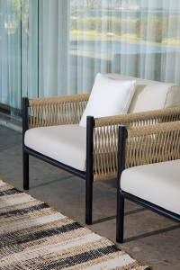 Съемное тканевое садовое кресло с подлокотниками