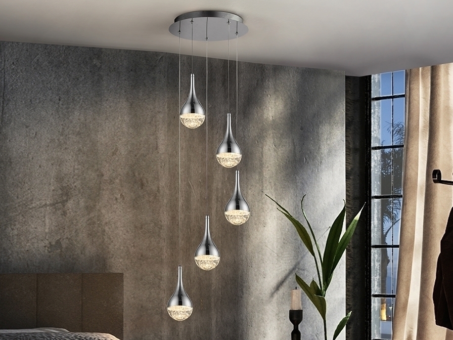 098277 Подвесной светильник 5L хром Ø37 Schuller Elie