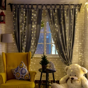 Гирлянда светодиодная нить Роса электрическая 6x3 м теплый белый свет 8 режимов 600 ламп цвет прозрачный