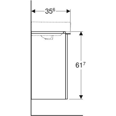 500.363.00.1 Шкафчик для раковины Geberit Smyle Square, с одной дверцей Geberit  - Вид №19