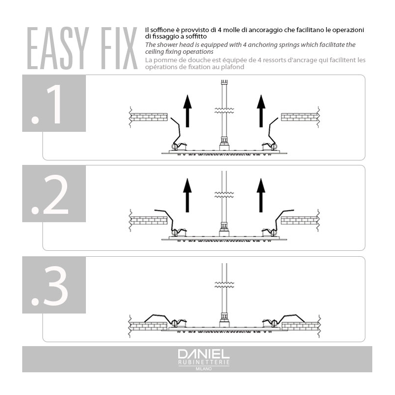 SSA579EFCM44 Потолочная душевая лейка DANIEL RUBINETTERIE Tokyo - Вид №1