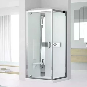 Novellini. Душевая кабина термостатическая 80x80 GF80 STANDARD с высоким душевым поддоном и крышей GLAX 3