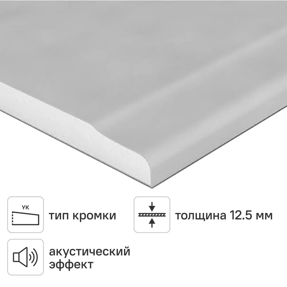 Гипсокартон 12.5 мм УК Gifas 2500x1200 мм 3 м² STLM-2121069