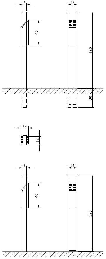Euroform W Пепельница с металлическим полом для общественных мест  540l/v, 540w  - Вид №3
