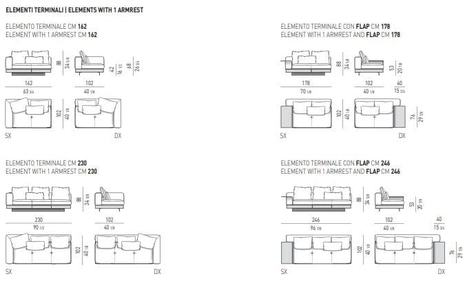 Ткань диван Minotti Коннери ARCH-00140023 - Вид №31
