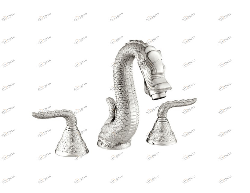 059001.000.50 Набор для раковины с тремя отверстиями Яркий хром Mestre Dragon