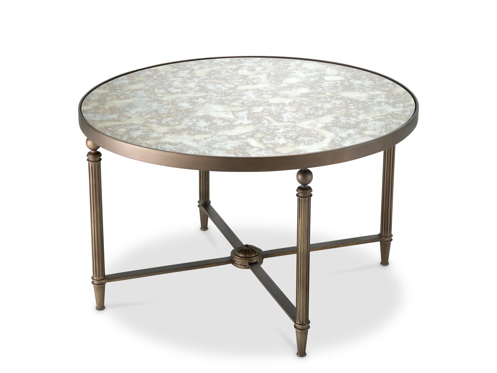 Круглый журнальный столик из зеркального стекла Eichholtz BOWERY ARCH-00094271