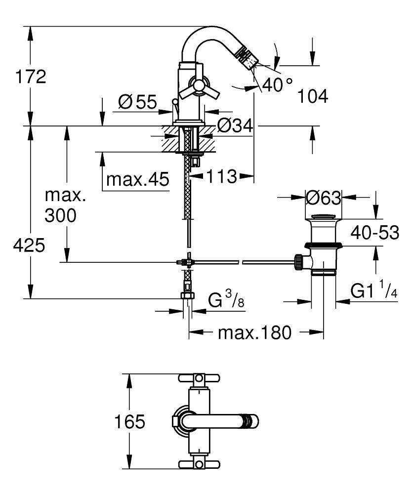 24027000 Смеситель для биде Grohe Atrio хром - Вид №1