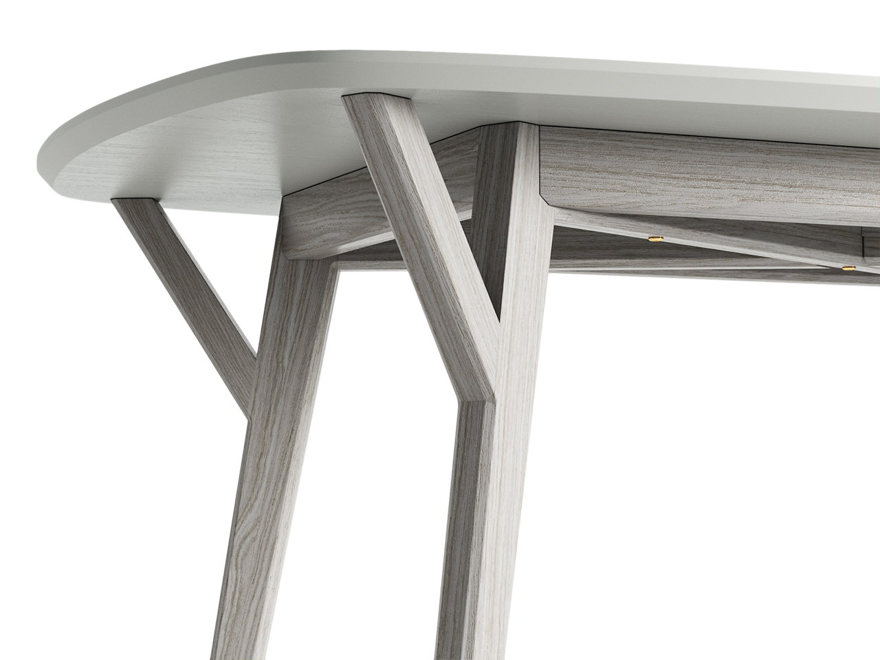 Обеденный стол прямоугольный беленый дуб, молочный 140 см Proso THE IDEA  210034 Беленый дуб;бежевый  - Вид №2