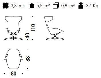 Moroso Кресло поворотное на 4-х спицах с высокой спинкой Take a line for a walk sun-id-1370506 - Вид №24