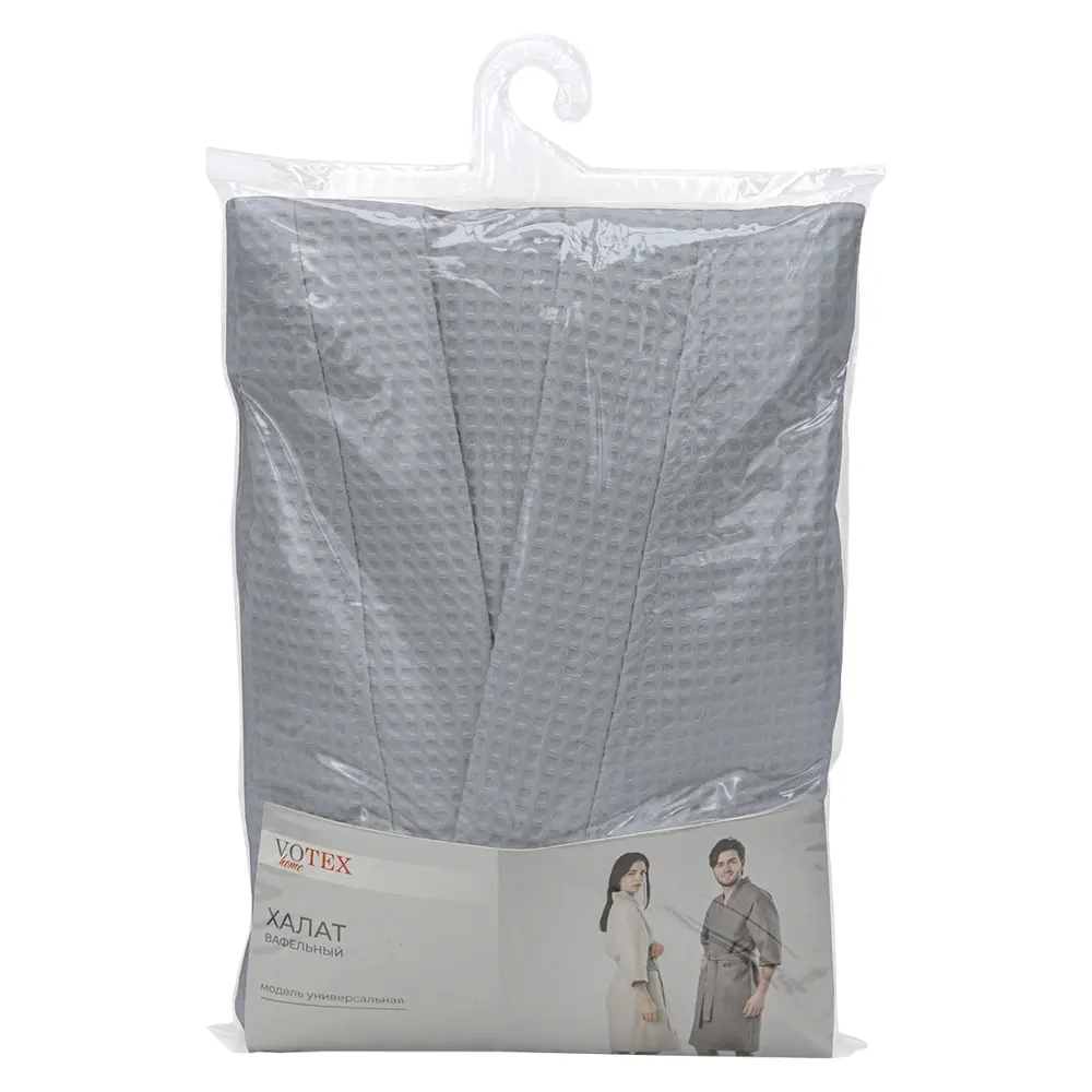Халат вафельный Votex Home Кимоно без капюшона размер M цвет серый STLM-2007254 - Вид №2
