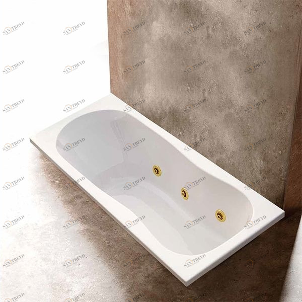 Ванна Gruppo treesse Alexia V1467-SX-Z белая с золотом и гидромассажем прямоугольная STDV1467SXZ