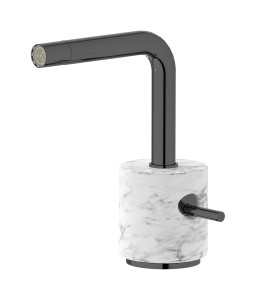 Смеситель для биде на 1 отверстие в комплекте с донным клапаном. WE ARE IB mm220cf_1 Black Chrome Marmo