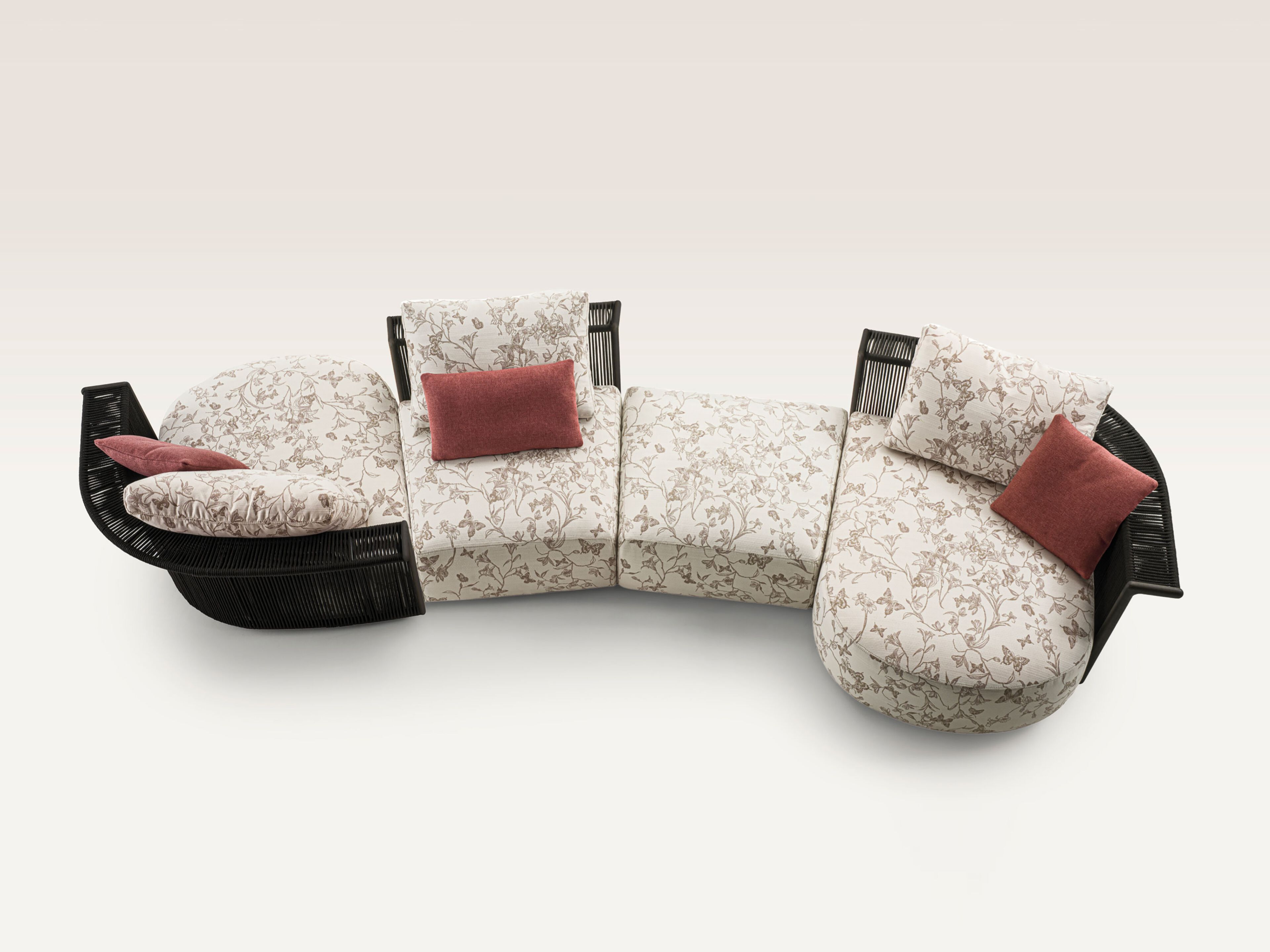 4-местный тканевый модульный изогнутый садовый диван Longhi курорт ARCH-00095504 - Вид №1